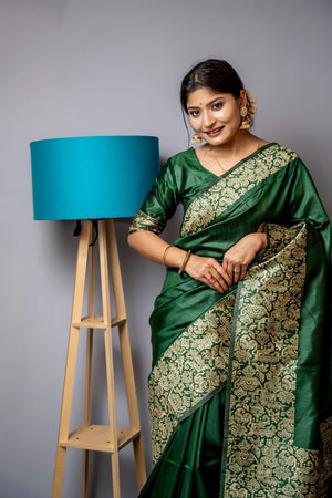 Dark Green Woven Art Silk Saree (Eth_SR_44)