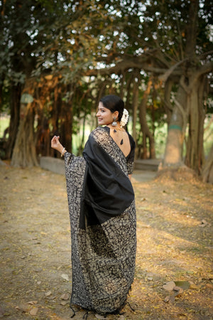 Black Woven Art Silk Saree (Eth_SR_46)