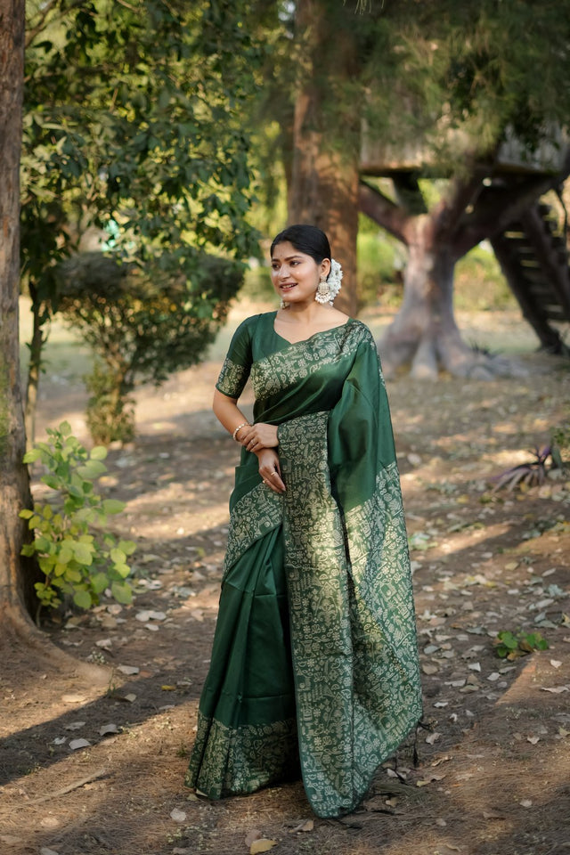 Green Woven Art Silk Saree (Eth_SR_47)