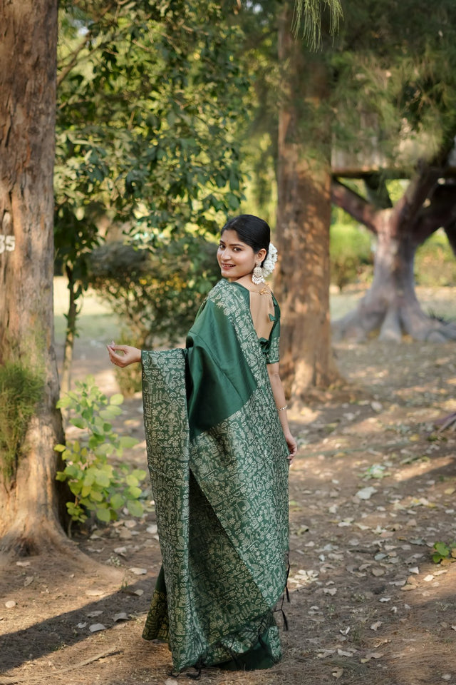 Green Woven Art Silk Saree (Eth_SR_47)