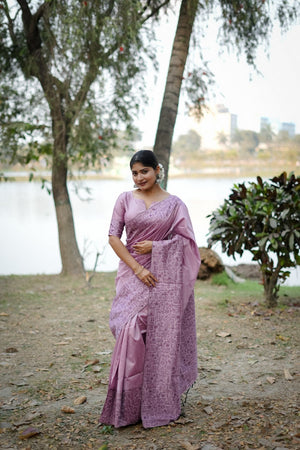 Lavender Woven Art Silk Saree (Eth_SR_49)