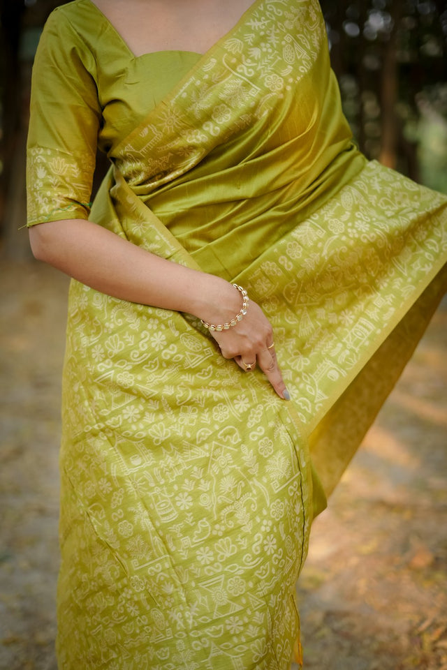 Green Woven Art Silk Saree (Eth_SR_56)