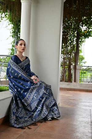Blue Woven Art Silk Saree (Eth_SR_61)