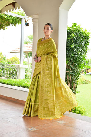 Green Woven Art Silk Saree (Eth_SR_63)