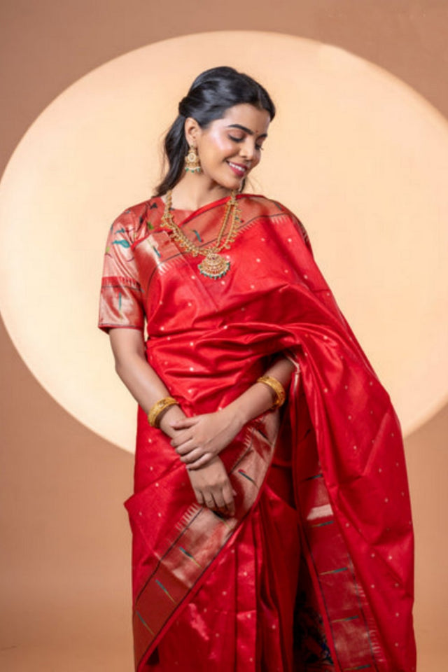 Maroon Woven Art Silk Saree (Eth_SR_7)