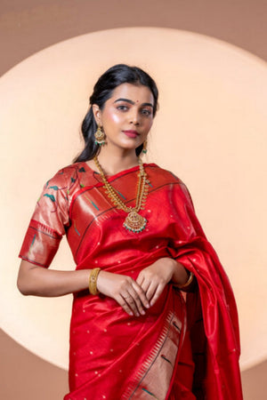 Maroon Woven Art Silk Saree (Eth_SR_7)