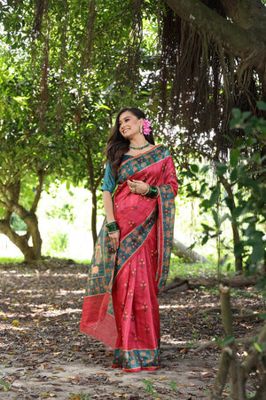Maroon Woven Art Silk Saree (Eth_SR_71)