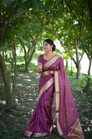 Purple Woven Art Silk Saree (Eth_SR_76)