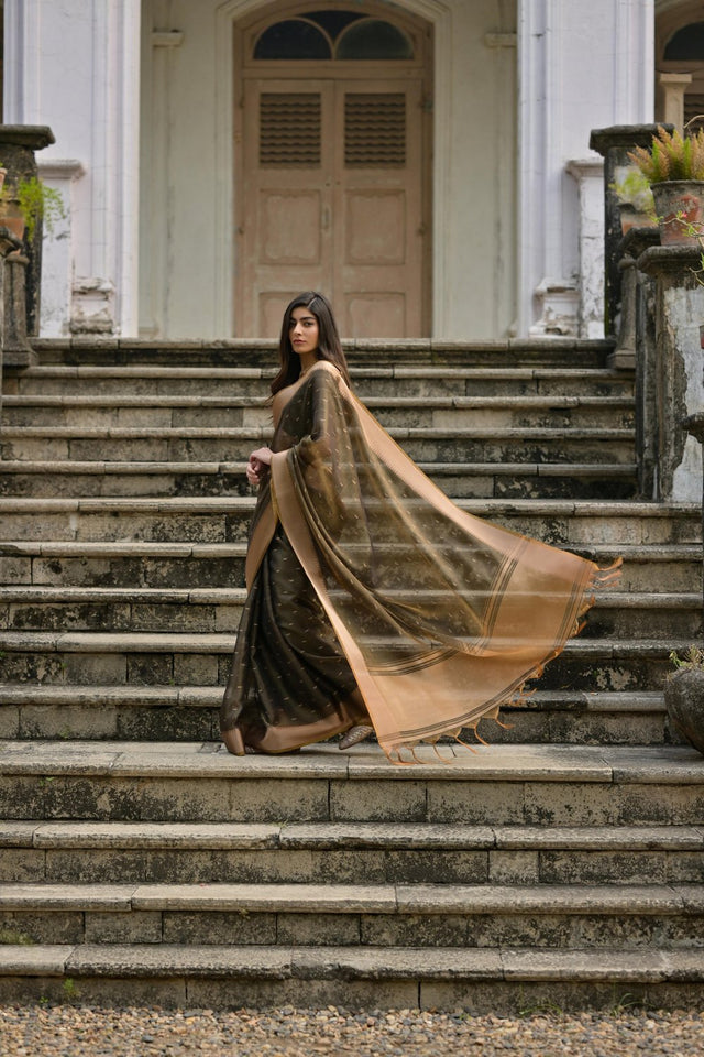 Black Woven Art Silk Saree (Eth_SR_77)