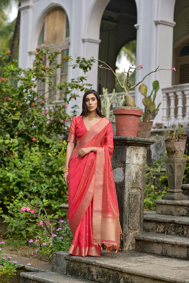 Pink Woven Art Silk Saree (Eth_SR_79)