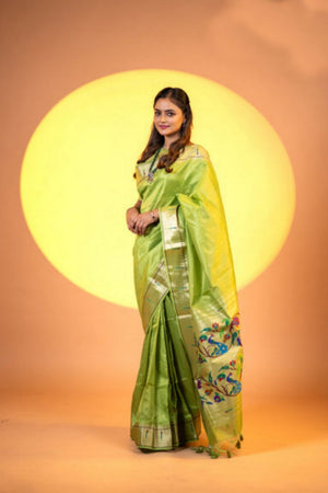 Mehendi Woven Art Silk Saree (Eth_SR_8)