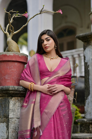 Magenta Woven Art Silk Saree (Eth_SR_80)