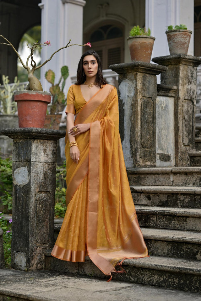 Mustard Woven Art Silk Saree (Eth_SR_82)