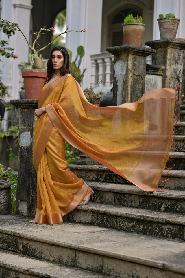 Mustard Woven Art Silk Saree (Eth_SR_82)