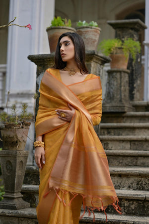 Mustard Woven Art Silk Saree (Eth_SR_82)