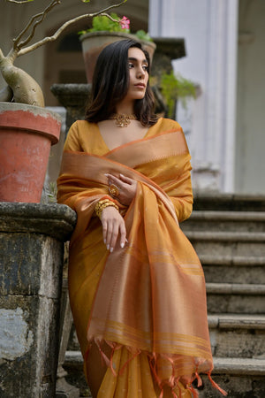 Mustard Woven Art Silk Saree (Eth_SR_82)