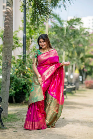 Pink Woven Art Silk Saree (Eth_SR_83)