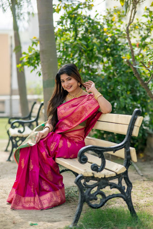 Pink Woven Art Silk Saree (Eth_SR_83)