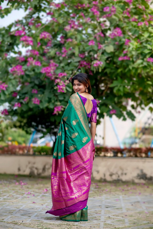 Green Woven Art Silk Saree (Eth_SR_84)