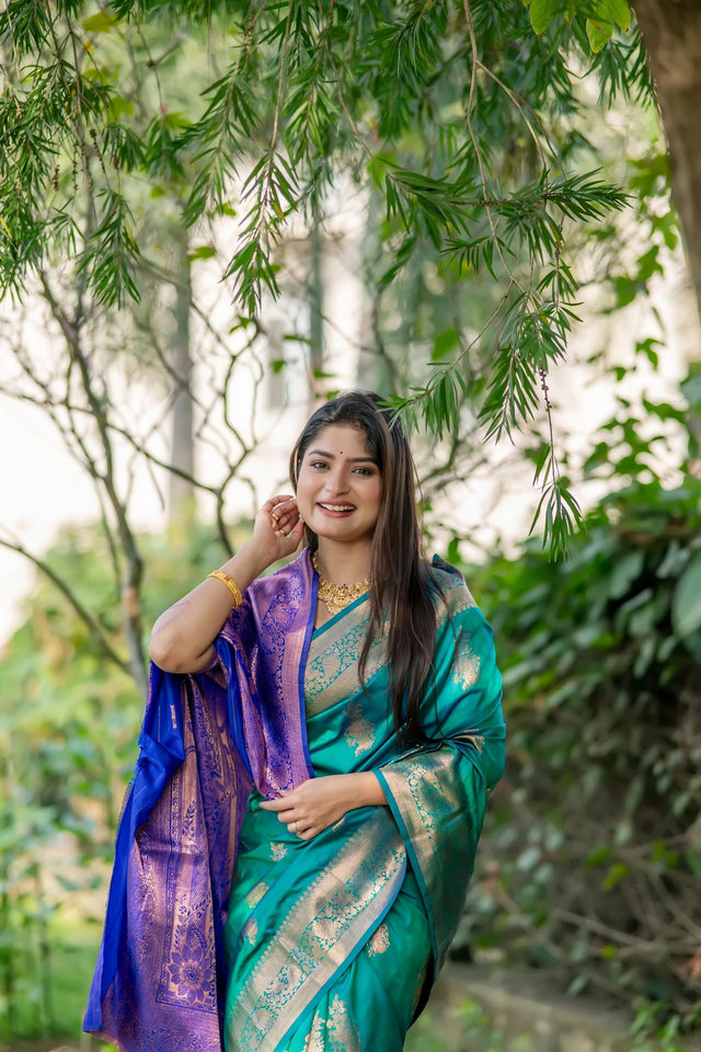 Green Woven Art Silk Saree (Eth_SR_86)