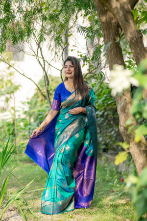 Green Woven Art Silk Saree (Eth_SR_86)