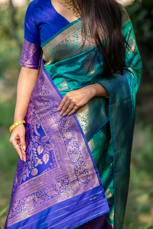 Green Woven Art Silk Saree (Eth_SR_86)