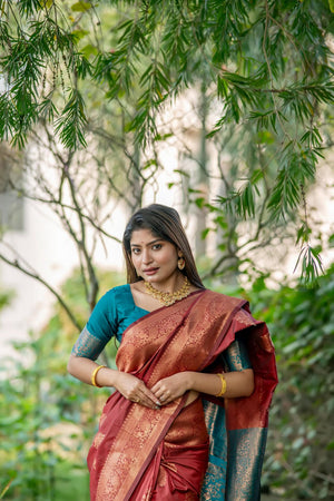 Maroon Woven Art Silk Saree (Eth_SR_87)