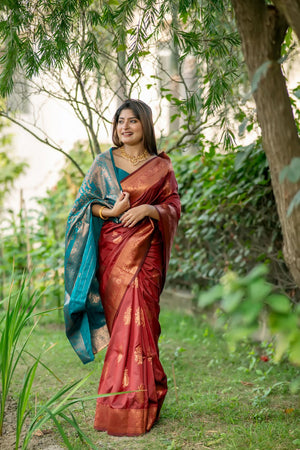 Maroon Woven Art Silk Saree (Eth_SR_87)