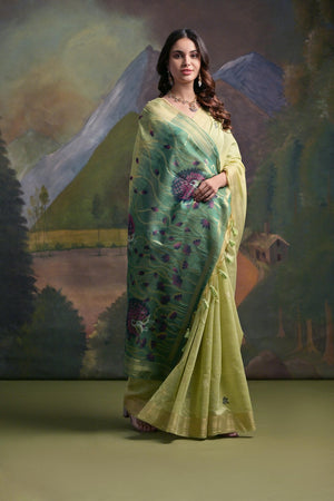 Yellow Woven Art Silk Saree (Eth_SR_132)