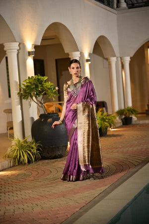 Purple Woven Art Silk Saree (Eth_SR_164)
