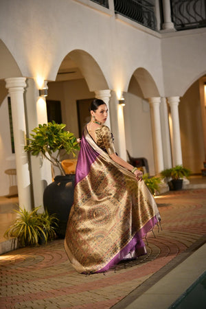 Purple Woven Art Silk Saree (Eth_SR_164)