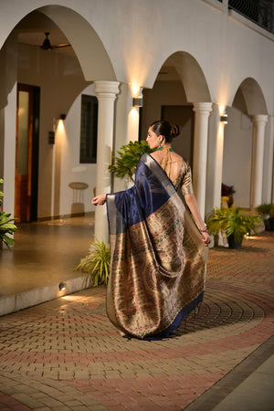 Blue Woven Art Silk Saree (Eth_SR_167)