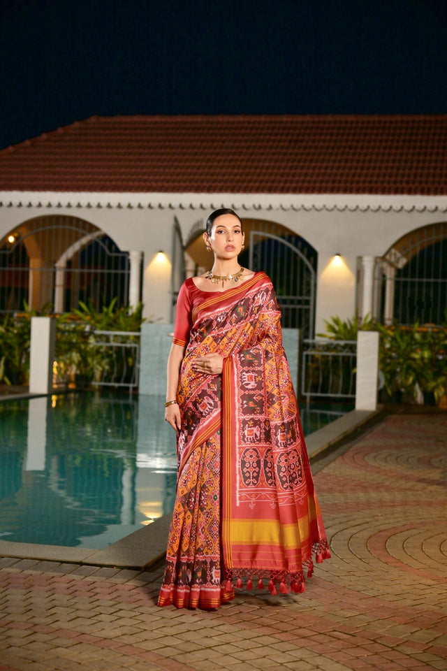 Multi Color Printed Art Silk Saree (Eth_SR_170)