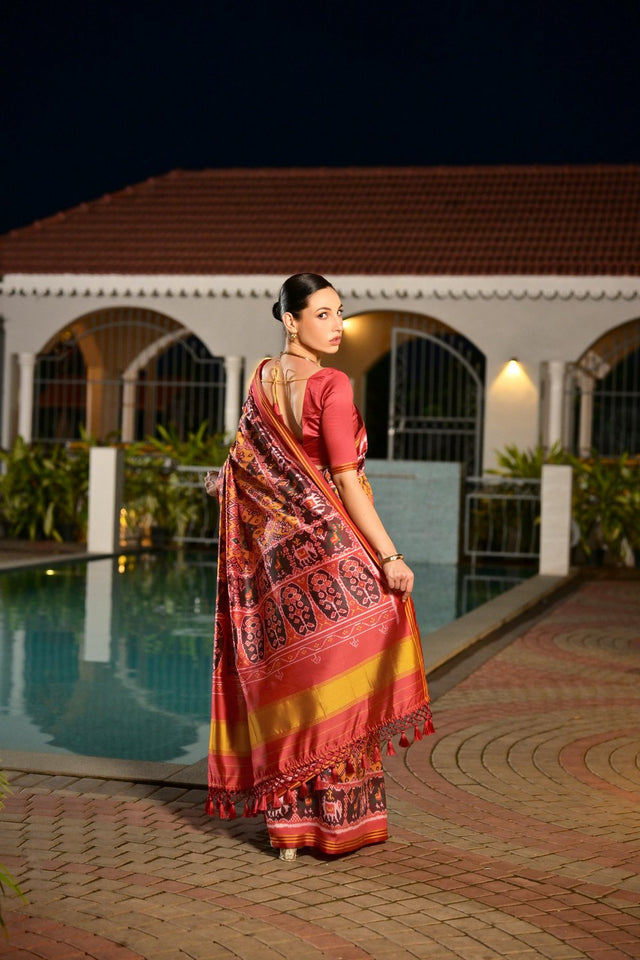 Multi Color Printed Art Silk Saree (Eth_SR_170)