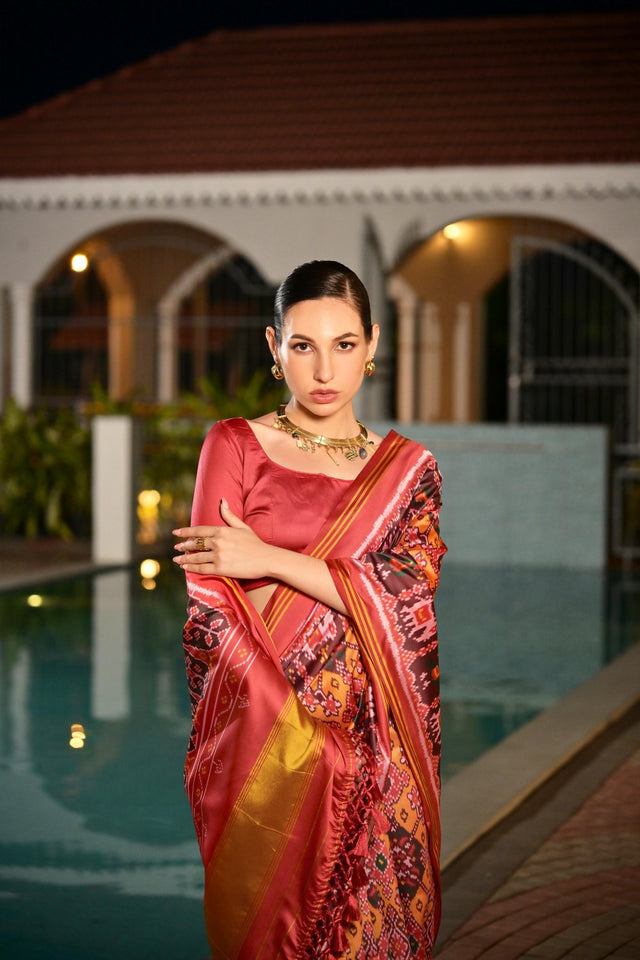 Multi Color Printed Art Silk Saree (Eth_SR_170)