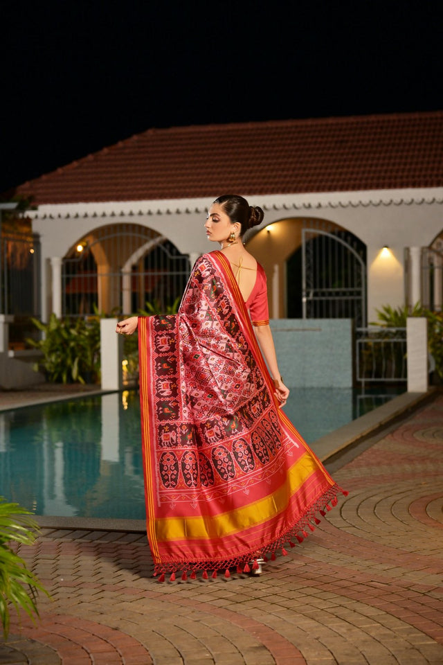Multi Color Printed Art Silk Saree (Eth_SR_171)