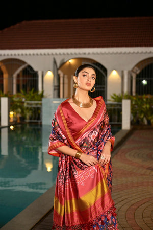 Multi Color Printed Art Silk Saree (Eth_SR_173)