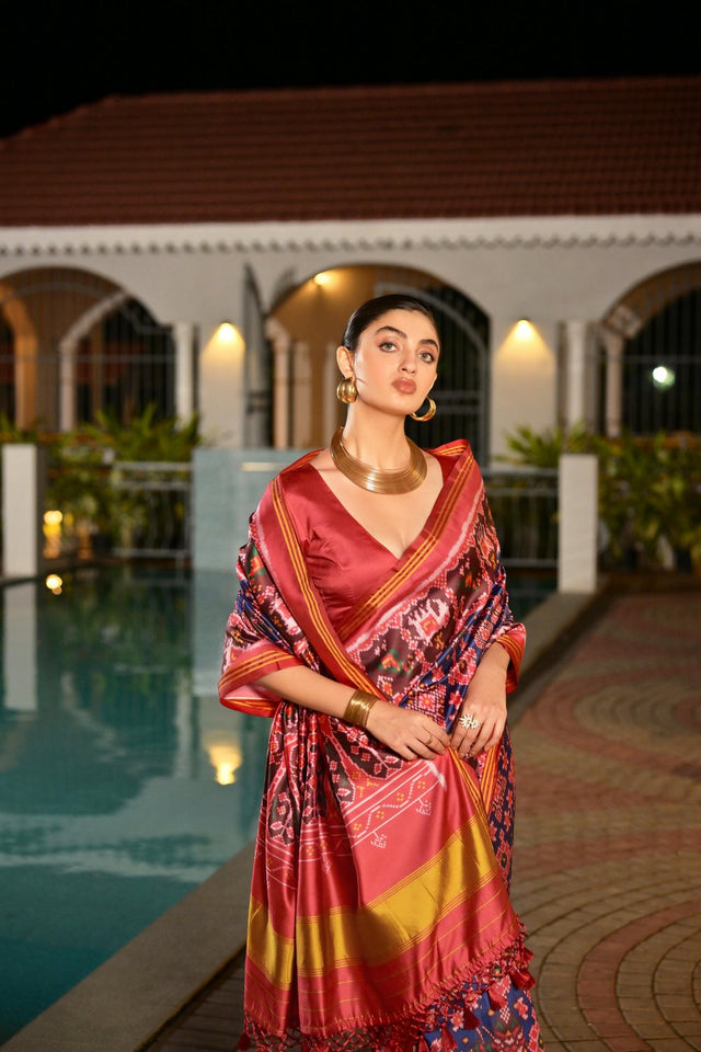 Multi Color Printed Art Silk Saree (Eth_SR_173)