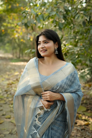 Blue Woven Art Silk Saree (Eth_SR_175)