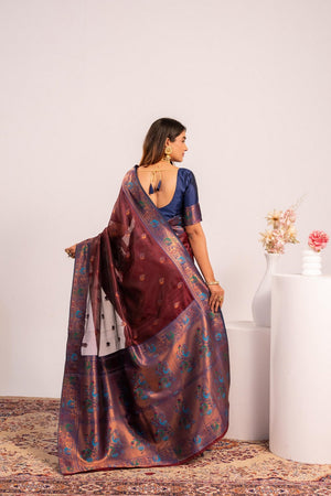 Brown Woven Art Silk Saree (Eth_SR_178)