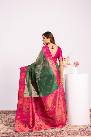 Green Woven Art Silk Saree (Eth_SR_179)