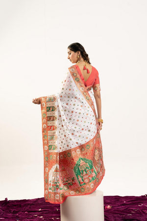 White Woven Art Silk Saree (Eth_SR_199)