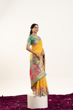 Yellow Woven Art Silk Saree (Eth_SR_200)