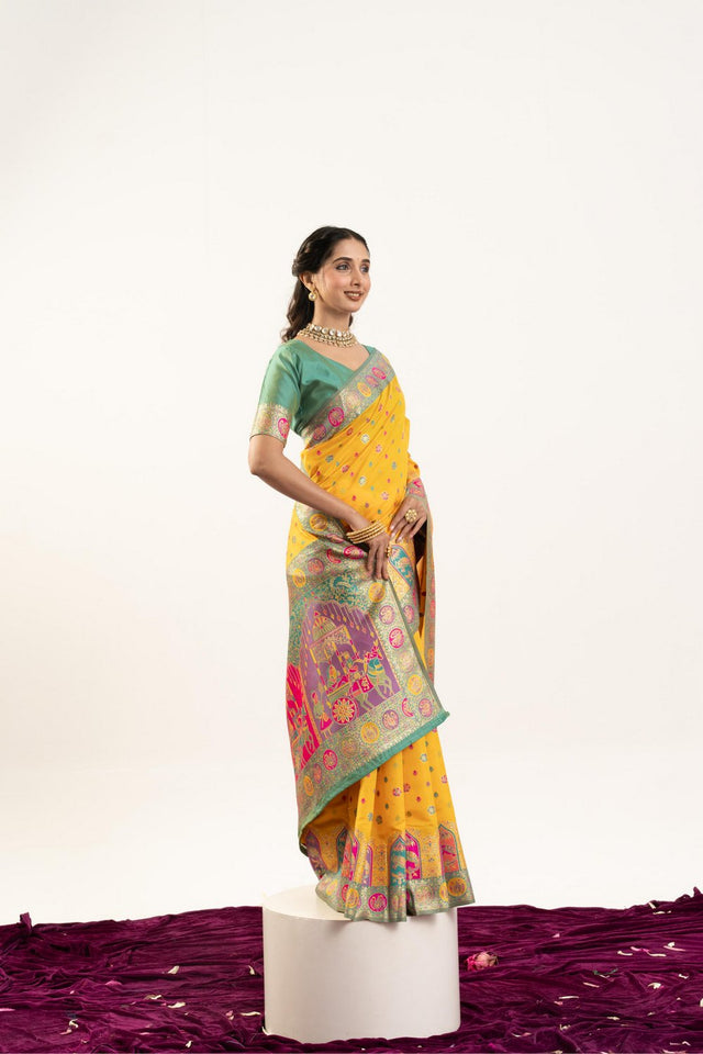 Yellow Woven Art Silk Saree (Eth_SR_200)