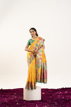 Yellow Woven Art Silk Saree (Eth_SR_200)