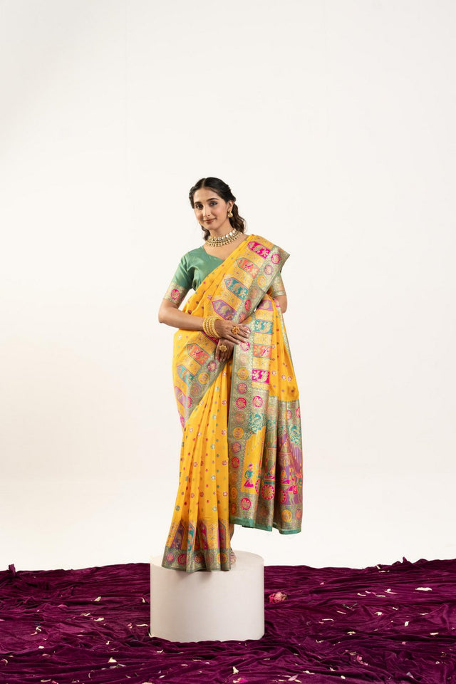 Yellow Woven Art Silk Saree (Eth_SR_200)