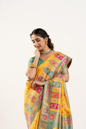 Yellow Woven Art Silk Saree (Eth_SR_200)