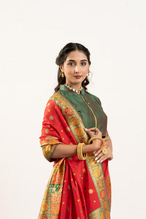 Red Woven Art Silk Saree (Eth_SR_204)