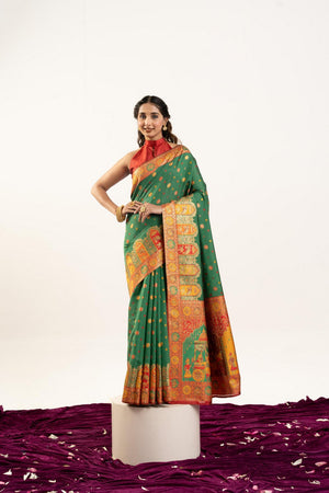 Green Woven Art Silk Saree (Eth_SR_205)