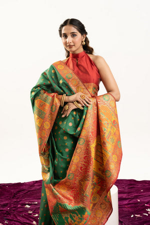 Green Woven Art Silk Saree (Eth_SR_205)